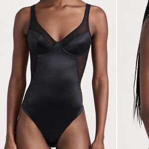 SPANX Mesh Insert Thong Bodysuit